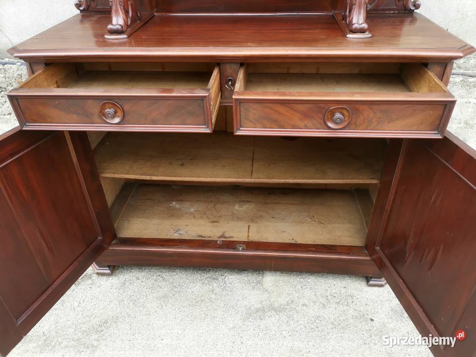 Mahoniowa komoda z nadstawką pomocnik antyk Wałbrzych
