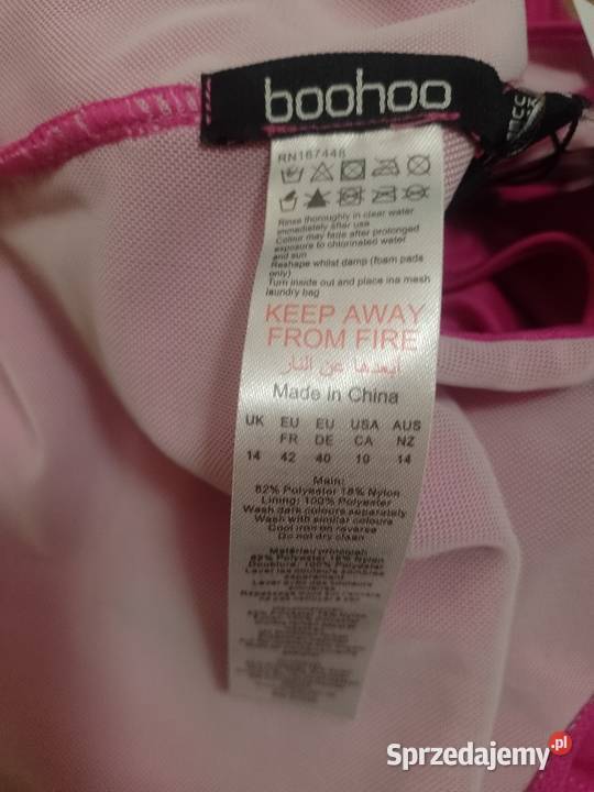 42XL Różowy zmysłowy strój kąpielowy z Londynu Rozmiar 42(XL) Kraków