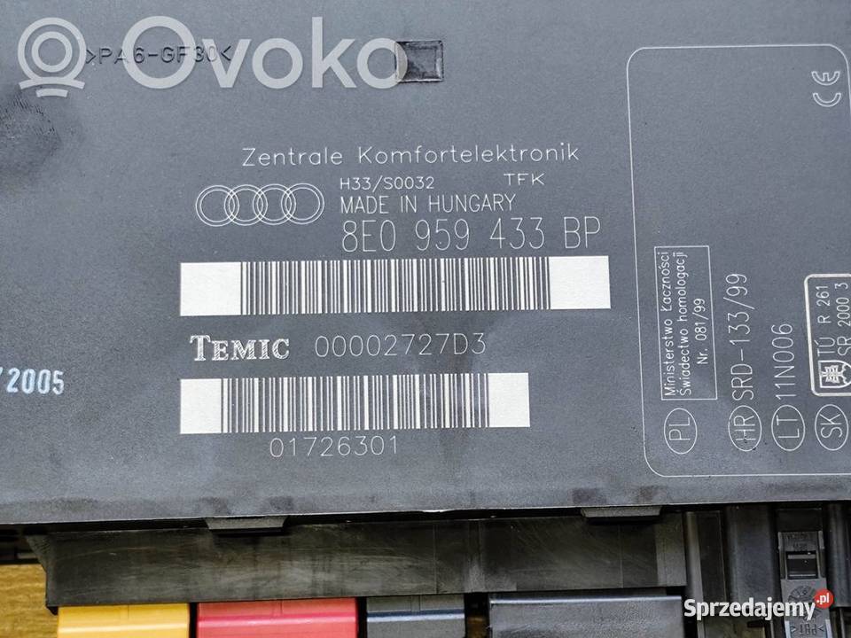 Audi A4 S4 B7 STEROWNIK MODUŁ KOMFORTU