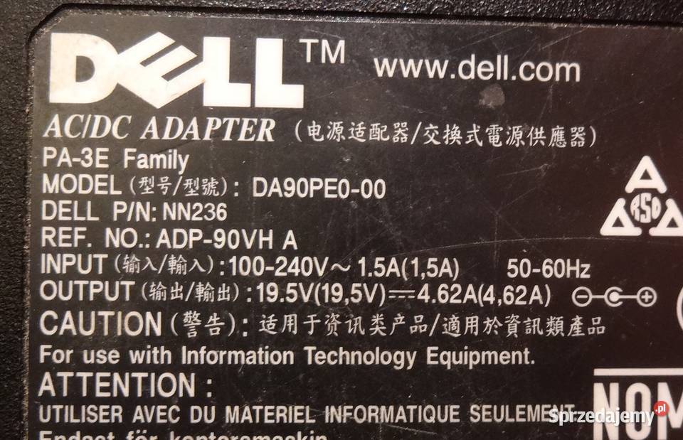 Zasilacz DELL DA90PE000 195v 462A