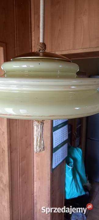 Wisząca lampa Art Deco Ładny duży klosz ampla 2 Antyki Skierniewice
