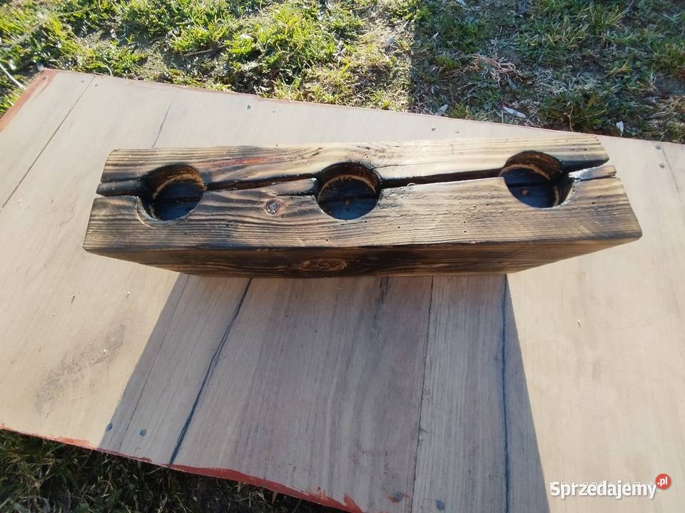 Świecznik z starego drewna wysyłka Żnin