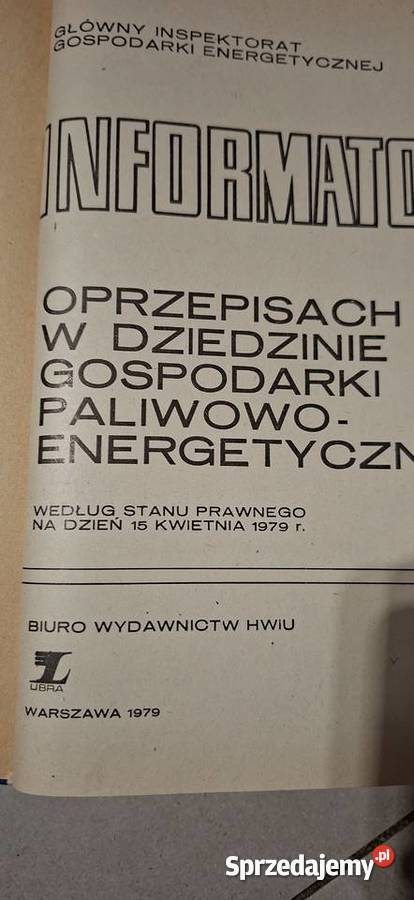 Unikat Informator Przepisy PaliwowoEnergetyczne Poznań sprzedam