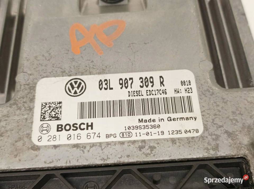 STEROWNIK SILNIKA 03L907309R 0281016674 20 TDI osobowe
