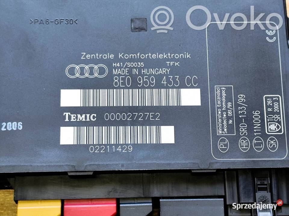 Audi A4 S4 B7 STEROWNIK MODUŁ KOMFORTU