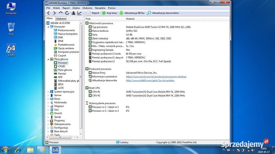 Compaq 615DualCore x2 2200 AMD 25GB RAM HDD Włocławek