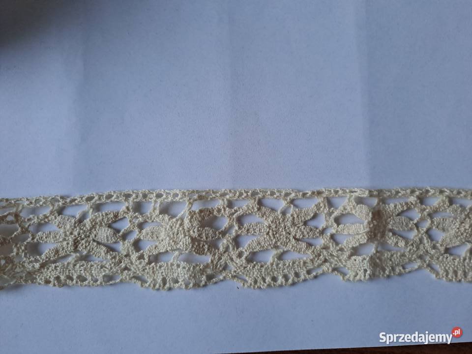 PRL Tasiemka Wstążka Haftowana koronka mazowieckie Warszawa