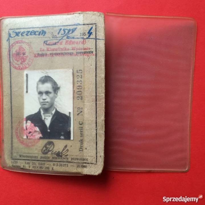 940 Pozwolenie na Prowadzenie Pojazdow z 1954 r Szczecin sprzedam