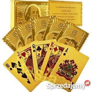 ZŁOTE KARTY DO GRY ZŁOTA TALIA 24 Karat 100 Sosnowiec