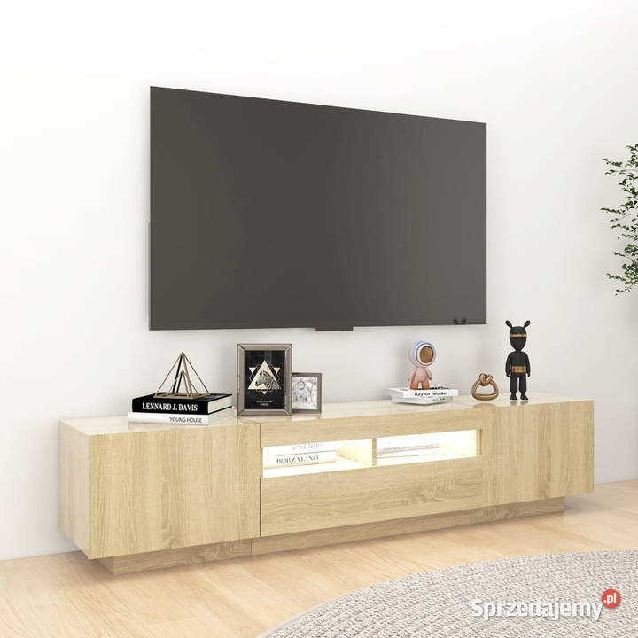 Szafka TV z oświetleniem LED kolor dąb sonoma Warszawa