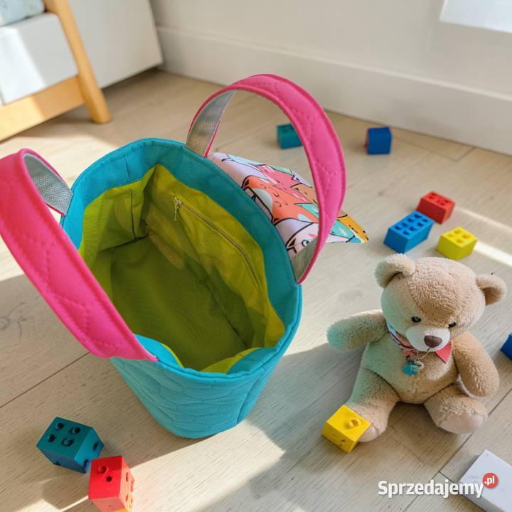 Różowa Torebka Koszyk w KOTKI handmade kolorowy Kraków