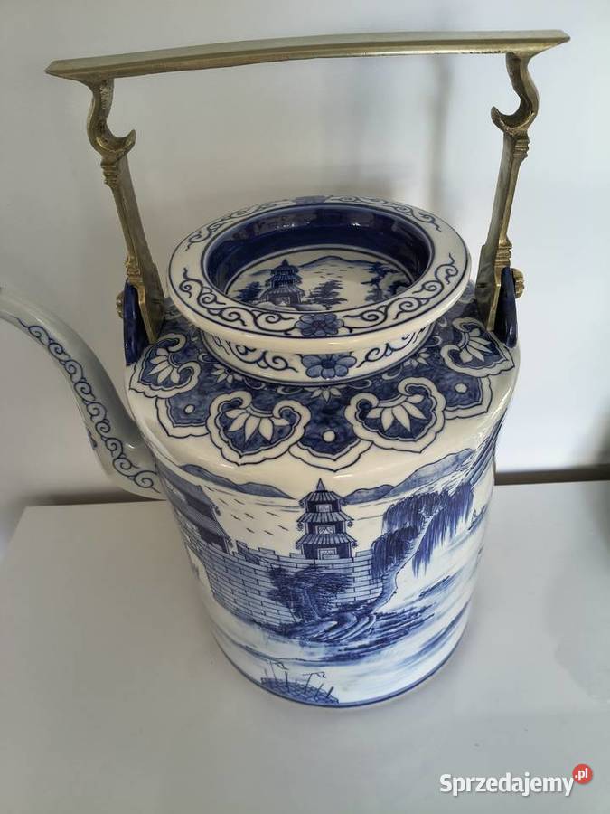 Dzban dekoracyjny porcelit wypalany szkliwiony Szczecin