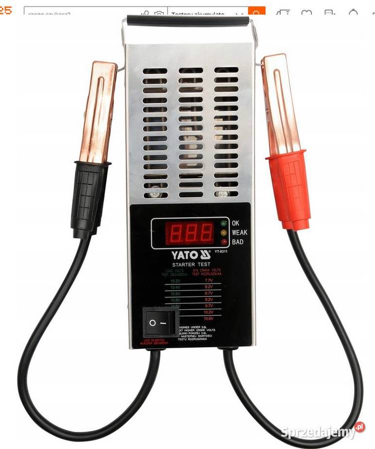 Tester akumulatorów cyfrowy 12V Yato YT8311 pomorskie Nowa Karczma sprzedam
