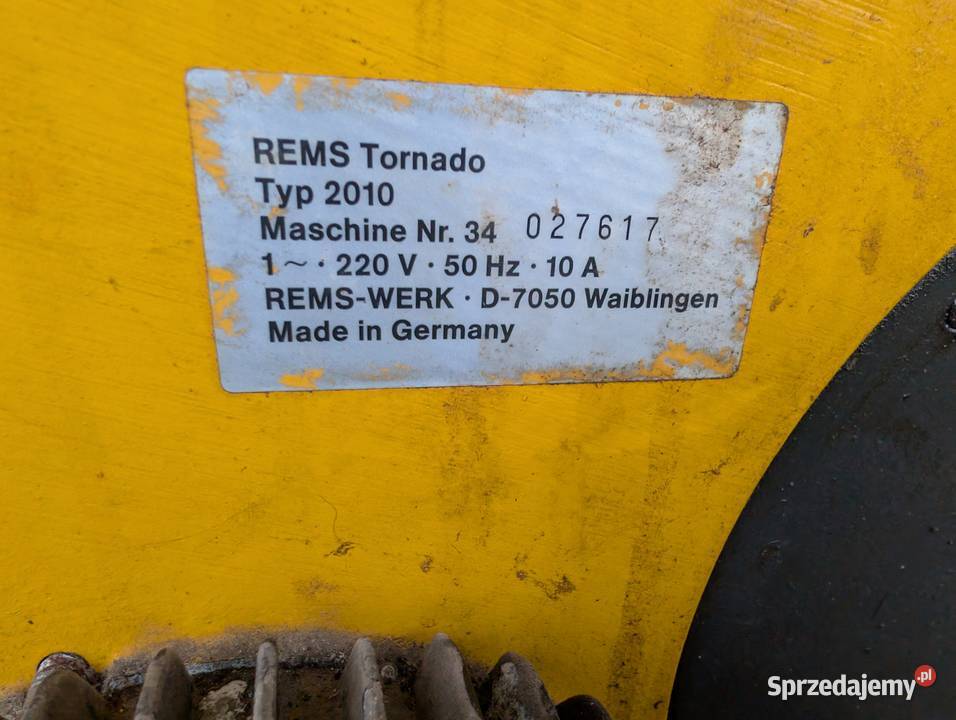 Gwintownica Rems Tornado 2010 230V wielkopolskie Jabłonna