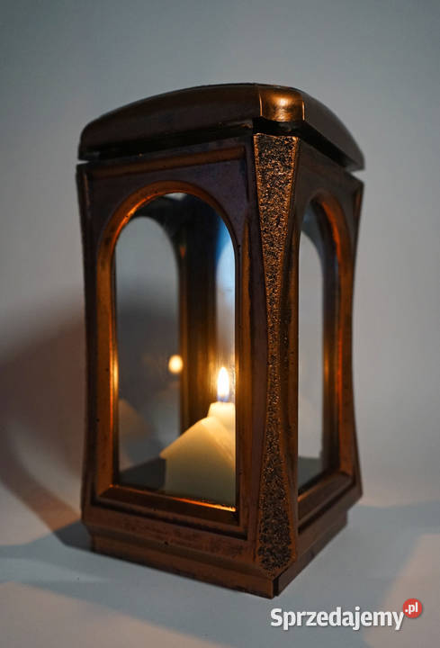 Miedziany znicz żywiczny lampion retro śląskie Częstochowa