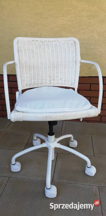 Krzesło biurowe białe metalowe Ikea fotel Sulbiny sprzedam