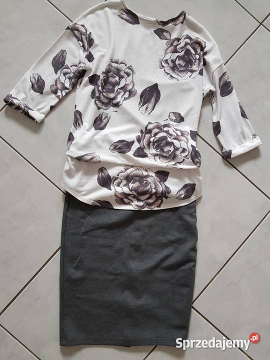 bluzka oversize tunika bluza róże elegancka