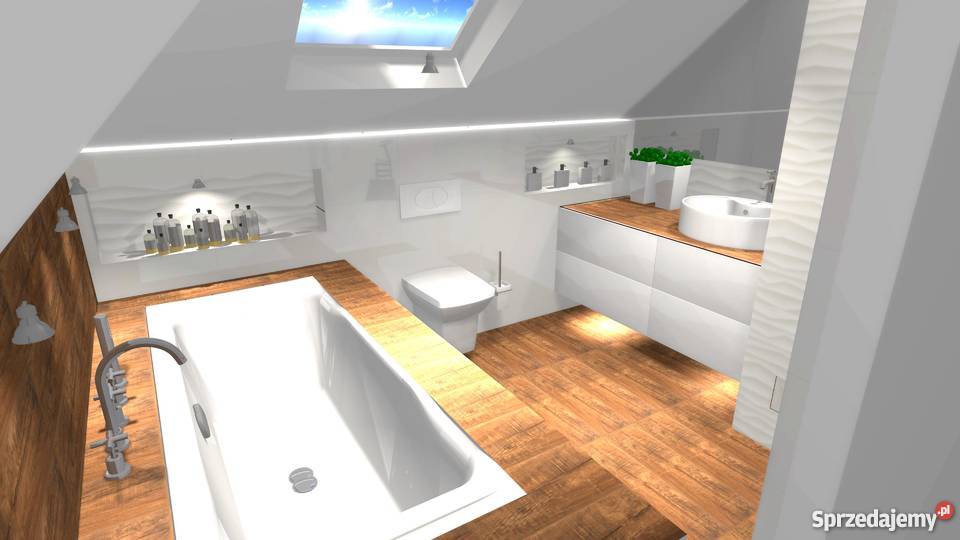 PROJEKT 3D WIZUALIZACJA łazienka kuchnia salon