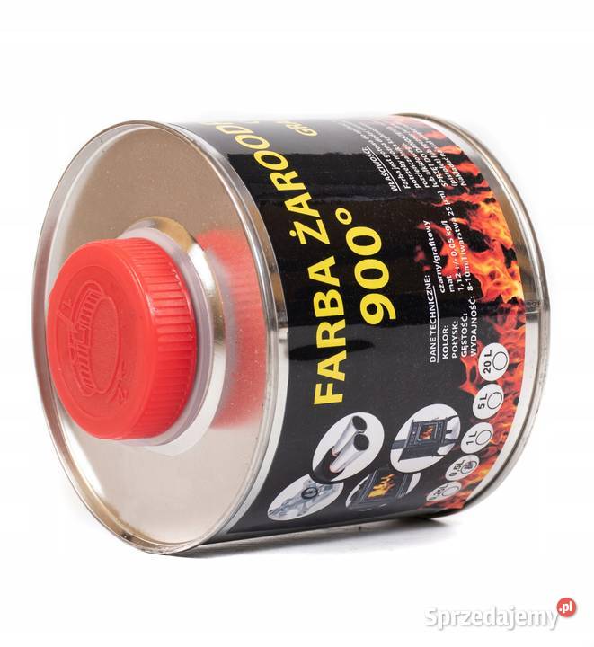 LAKIER FARBA ŻAROODPORNA DO PIECA RUSZTU 900C Skawina