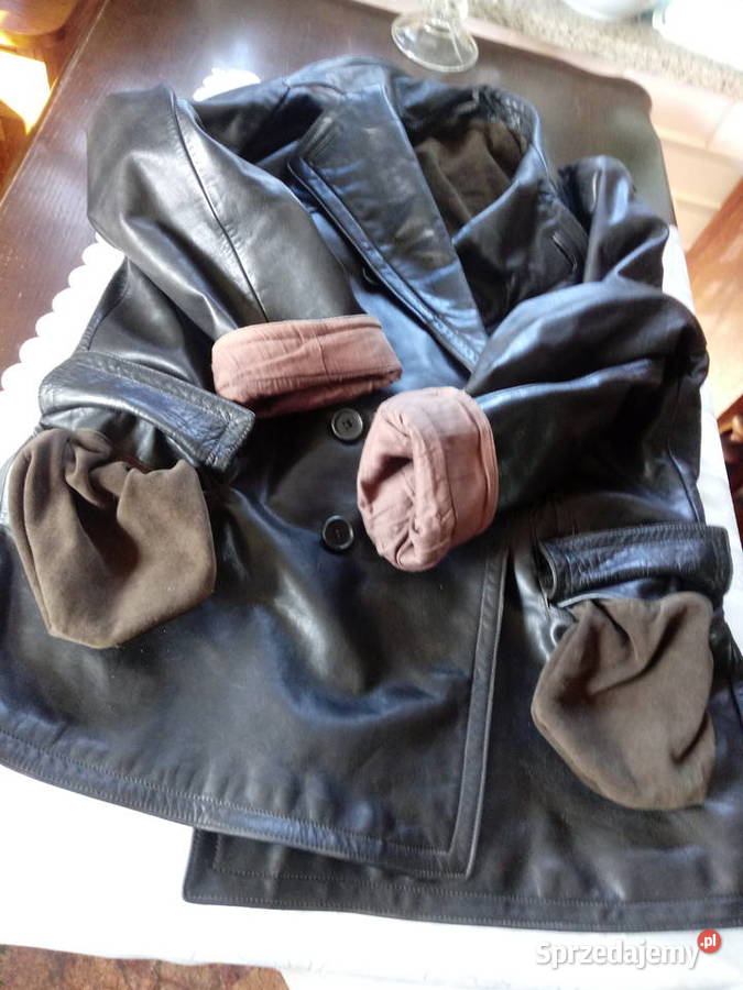 płaszcz skórzany kurtka męski czarny do Piotrówek sprzedam