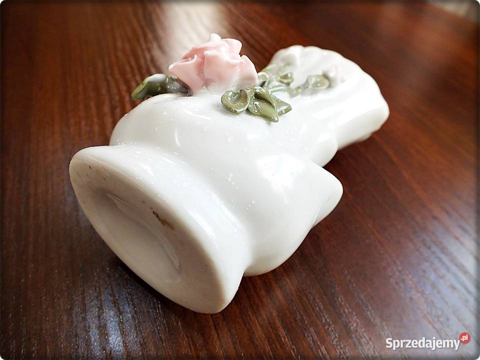 Wazon Wazonik Łabędź figurka Biała Porcelana Żary