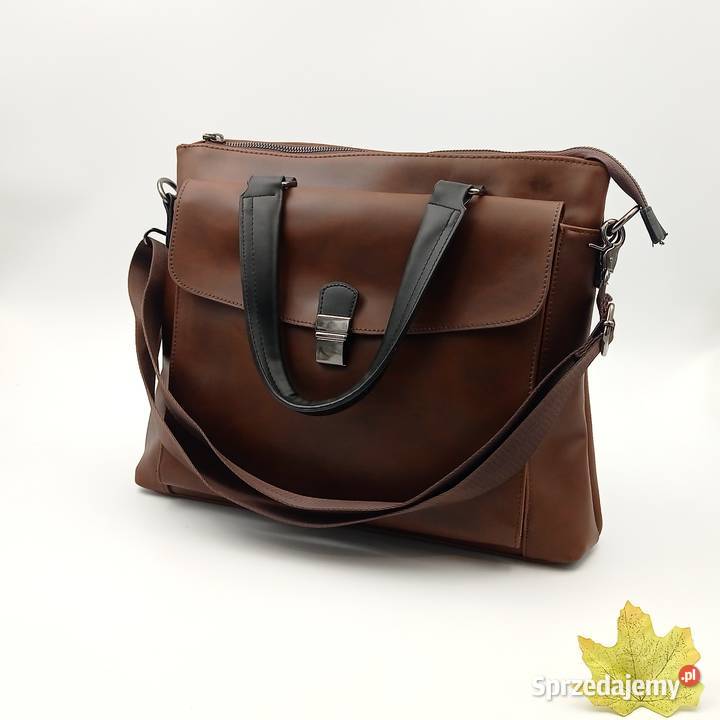 Teczka aktówka torba biznesowa skórzana na ramie 29cm śląskie Zawiercie