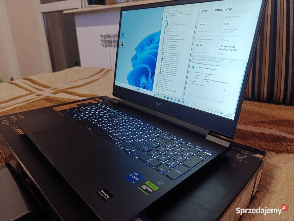 HP 144Hz i5 12450H RTX 4050 16GB RAM 512SSD małopolskie Kraków