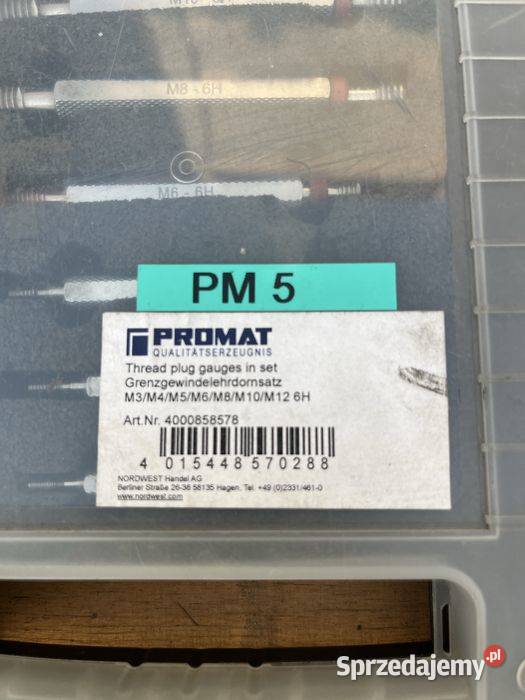 Zestaw sprawdzianów gwintowych PROMAT PM 5 M3 do