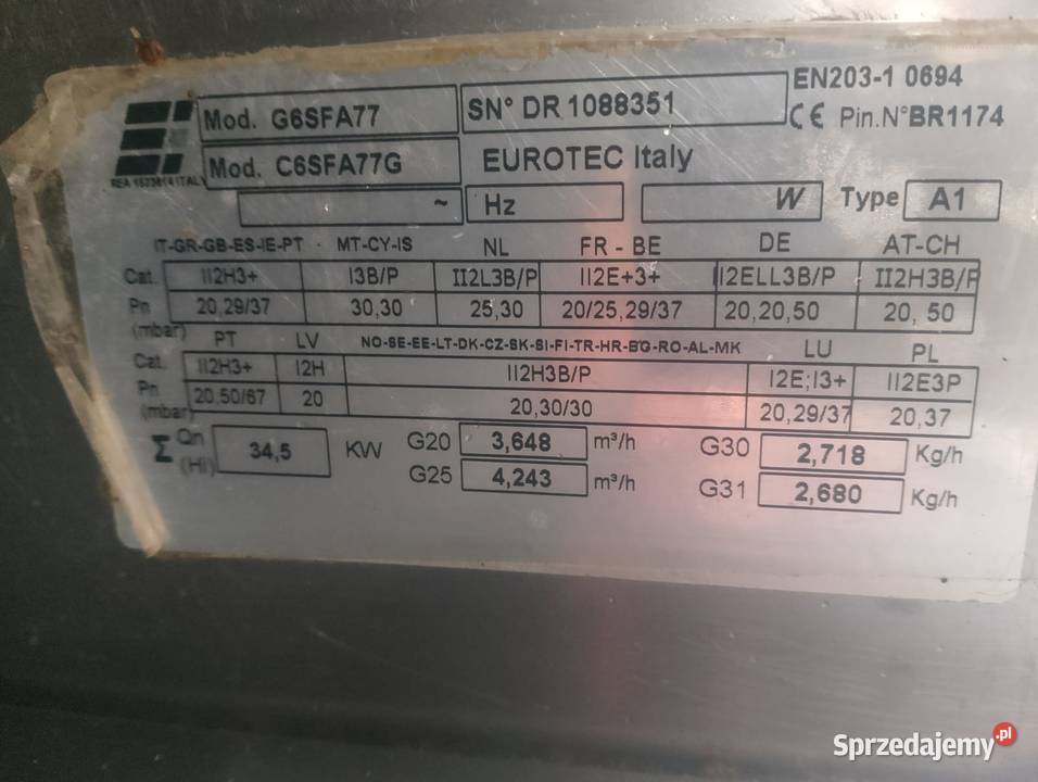 Kuchnia gazowa 6palnikowa z piekarnikiem MBM na Wrocław sprzedam