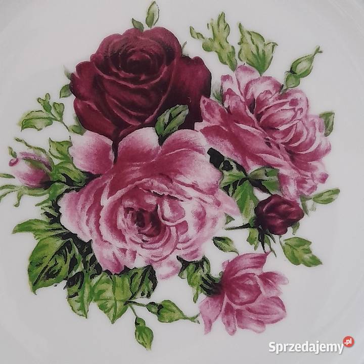 Zestaw śniadaniowy filiżanka spodek talerzyk