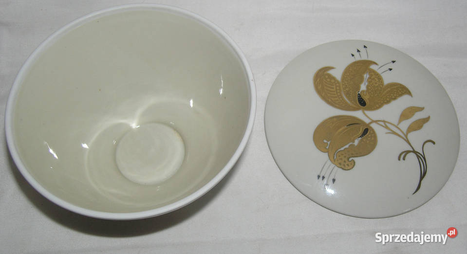 bomboniera vintage złota lilia SchaubachDd dolnośląskie Bartków sprzedam