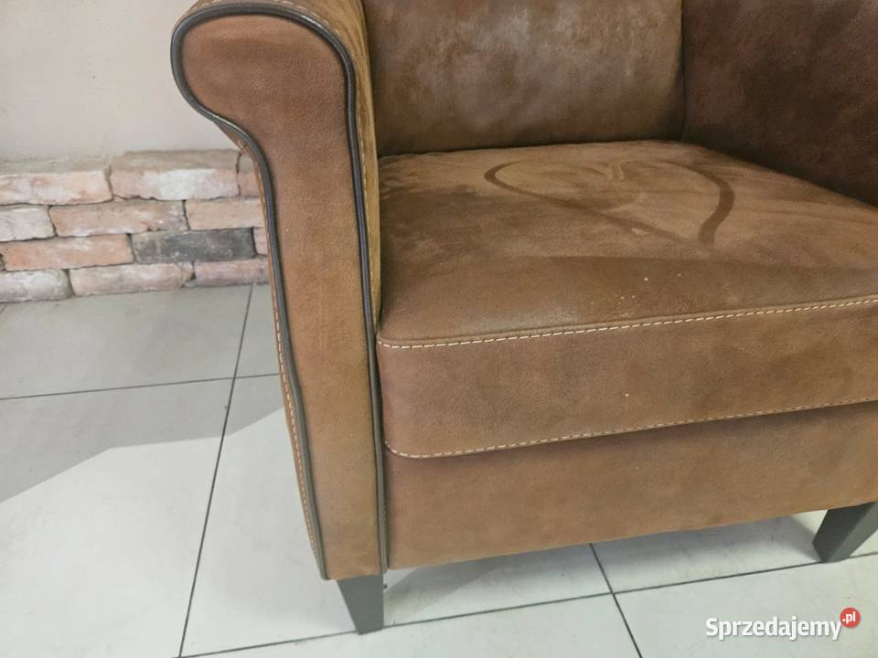 Brązowy fotel ładne i solidne wykonanie śląskie Pszczyna