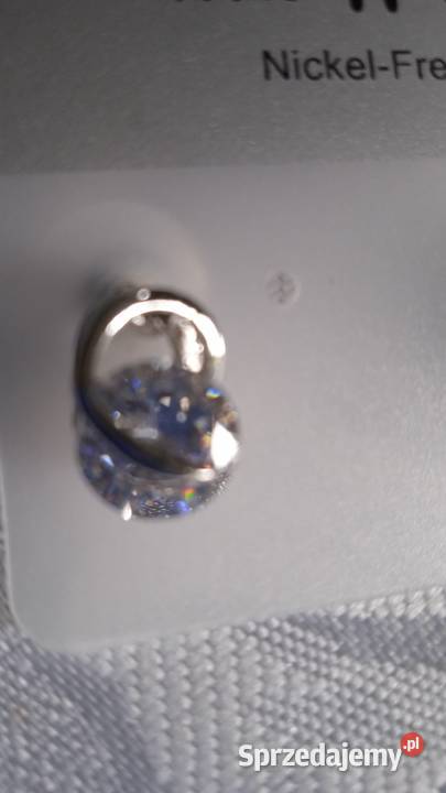 NOWE POSREBRZANE KOLCZYKI Z DUŻĄ SZLIFOWANĄ Piła