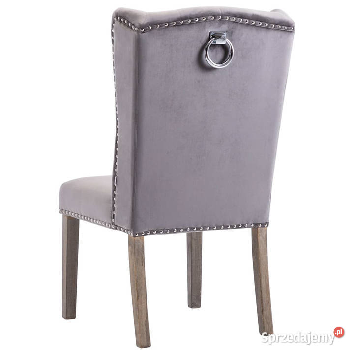 Krzesło stołowe szare obite aksamitem WM287951 Warszawa