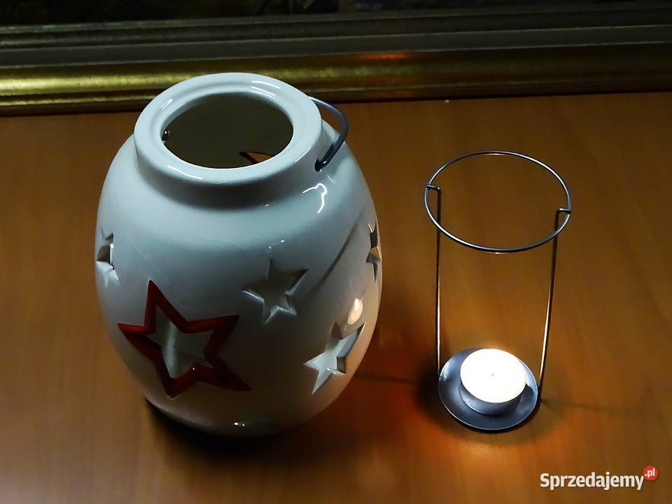 Ceramiczny lampion świecznik dekoracyjny lubelskie Biłgoraj sprzedam