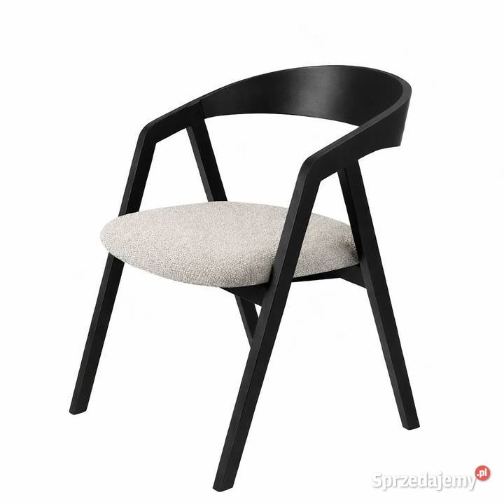 Krzesło Drewniane Tapicerowane Zimny Beż KDD58 Wrocław