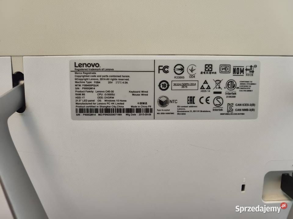Komputer Lenovo 215 cala a i o 8 GB RAM 256 GB Lublin sprzedam
