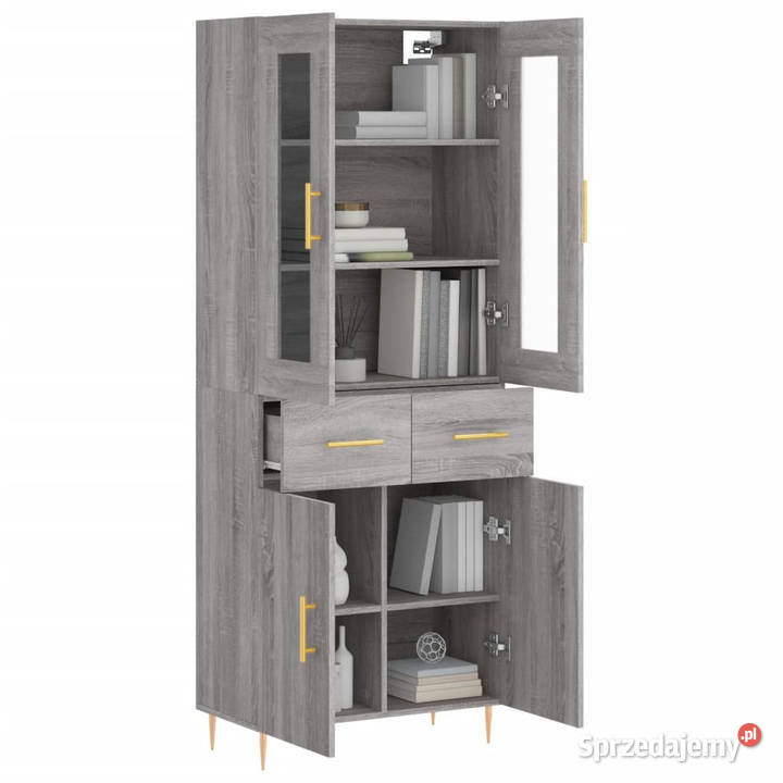 Witrynka szary dąb sonoma 695x34x180 materiał