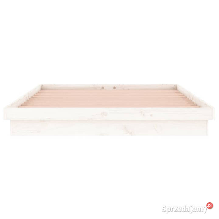 Rama łóżka z LED biała lite drewno 200x200 mazowieckie Warszawa