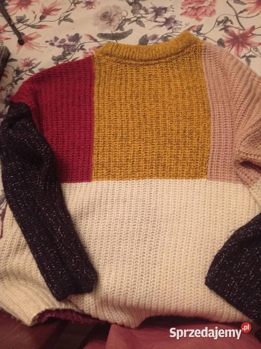 Sweter kolorowy wełniany Bonprix Rainbow Koniecpol