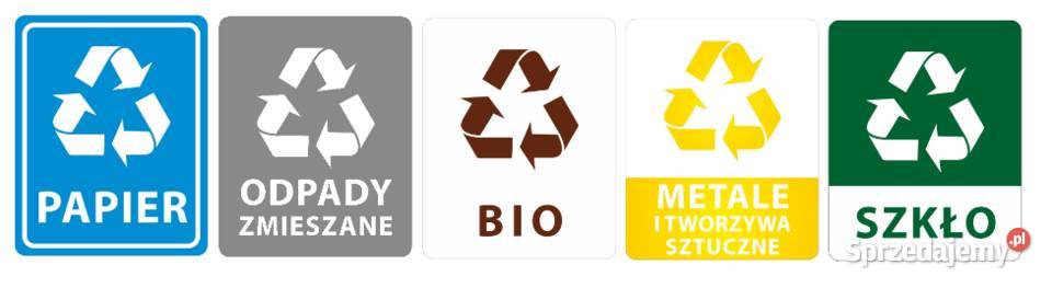 Zestaw naklejek do segregacji odpadów
