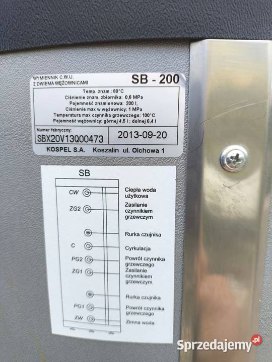 Bojler wymiennik ciepła z 2 wężownicami 200L