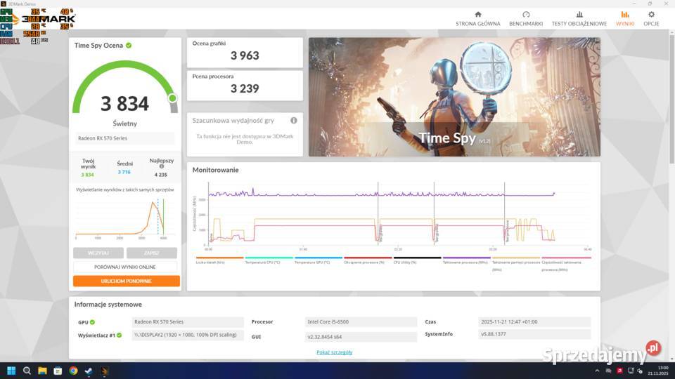 Komputer I56500 16GB Ram RX570 8GB ASUS ROG Liczba rdzeni procesora 4 Pozostałe Ostrów Wielkopolski