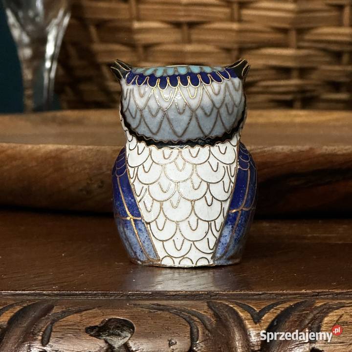 Figurka Sowy emalia komórkowa cloisonne Myszków