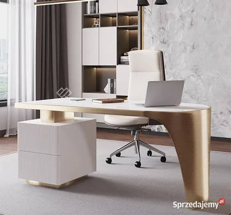 Nowoczesne białe złote biurko nierdzewnej ACŁ Nowy Sącz