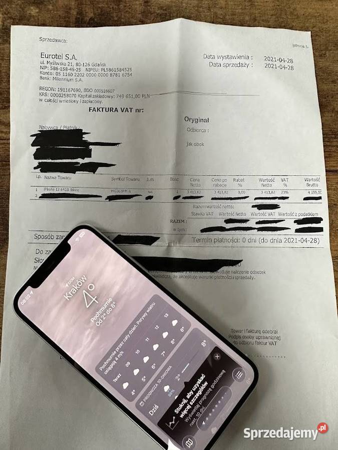 iPhone 12 white biały stan nowa bateria Kraków sprzedam