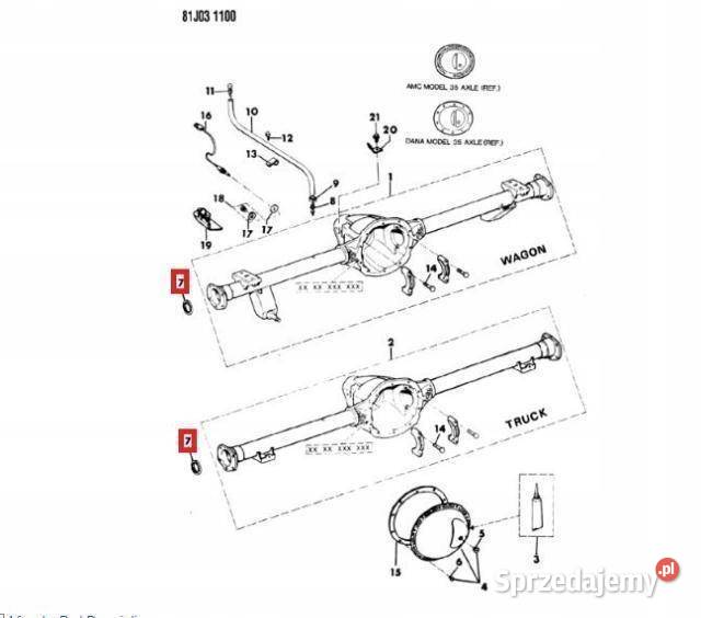 USZCZELKA PÓŁOSI TYLNEJ WEW 57x32x9 JEEP NOWA osobowe