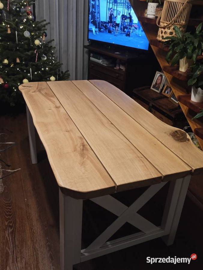 Stolik kawowy z dębowym blatem 140cm Stoliki kawowe i ławy