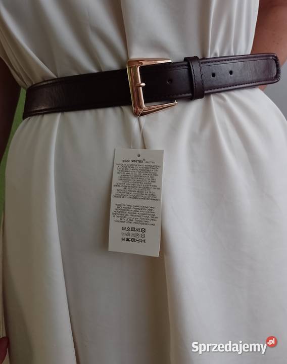 Zara Grupa Inditex 110 Bordowy pasek do sukienki Długość 110 Paski Kraków