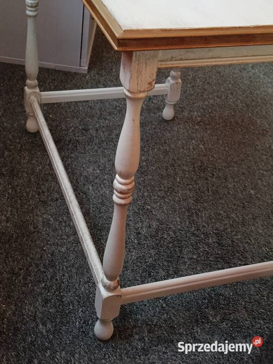 Drewniany stolik vintage retro Shabby chic złote 71cm Warszawa